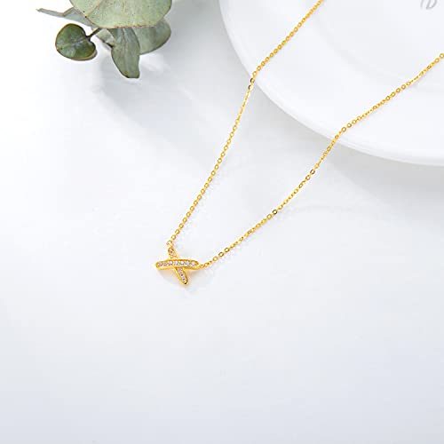 SISGEM 18K Gold Bar Necklace for Women, Gold Durable X Bar Pendant with Synthetic Diamond Jewelry Gifts for Wife, Mom, 18 Inch4