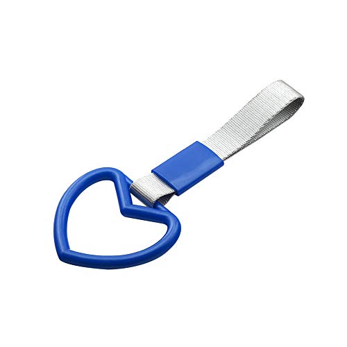 Carrfan Heart JDM Tsurikawa Ring Subway Train Bus Handle Hand Strap Drift Charm - Blue