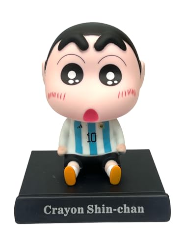 Image of AUGEN Super Hero Shinchan Messi Action Figure Limited Edition Bobblehead with Mobile Holder for Car Dashboard, Office Desk & Study Table (Pack of 1)