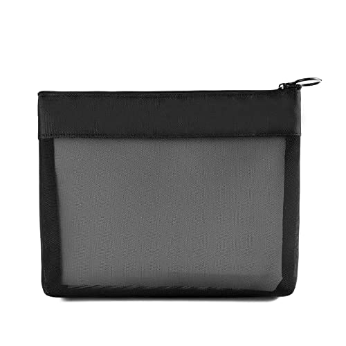 Trousse de maquillage transparente en maille pour femme - Trousse de toilette - Sac de rangement multifonction - Sac de voyage à fermeture éclair Cover