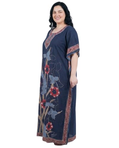 Image of Oussum Women Kaftan Plus Size Polyester Summer Lightweight Caftan Swimsuit Cover Ups Maxi African Mumu Lounge House Dress