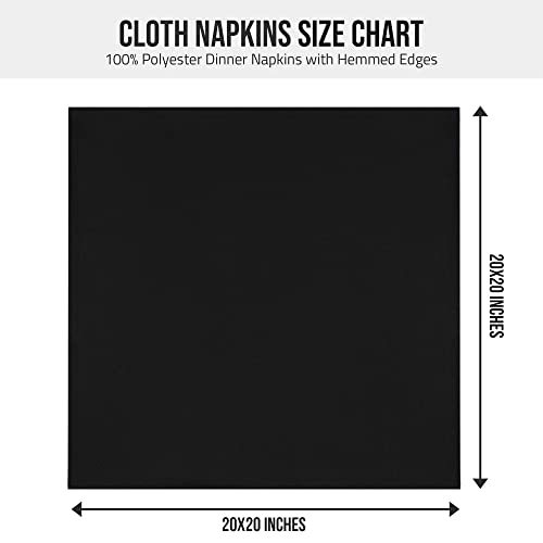 Utopia Home Black Cloth Napkins (12 Pack, 20X20 Inches), Ideal Dinner Napkins For Party, Wedding And Lunch/Dinner #TOP5