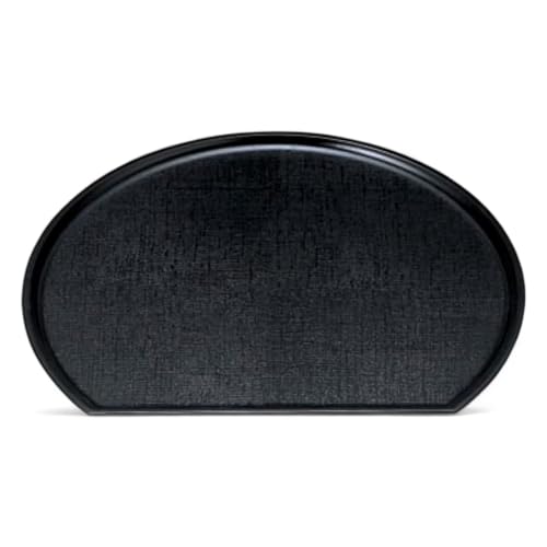 J-kitchens お盆 FRP新尺3 半月布目 トレー ( 盆 トレイ おぼん ) 黒 ブラック 滑らない 39cm 漆器 ( 強度 樹脂 ) 日本製 食洗機対応