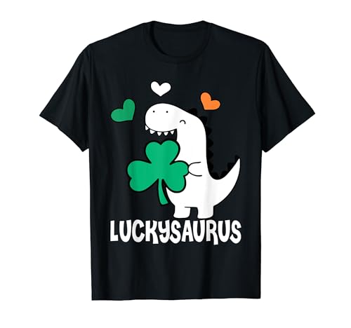 Luckysaurus TRex Trébol Dinosaurio San Patricio Día Camiseta