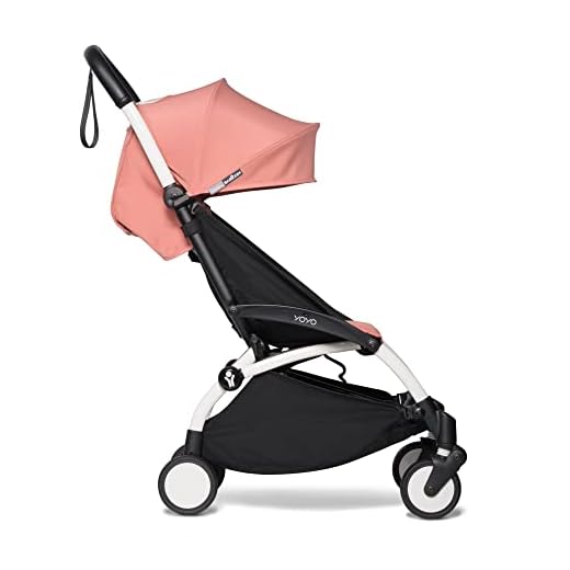 BABYZEN YOYO2 Stroller - Lightweight & Compact - Includes White Frame, Ginger Seat Cushion + Matching Canopy - Suitable for Children Up to 48.5 Lbs