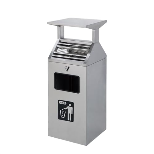 DFEDHF Garbage Cans Outdoor Ash Bucket Ashtray Trash Can Stainless Steel Cigarette Butt Bucket Floor-Standing Large Ashtray Outside Trash Bin(A-121B-One Size)