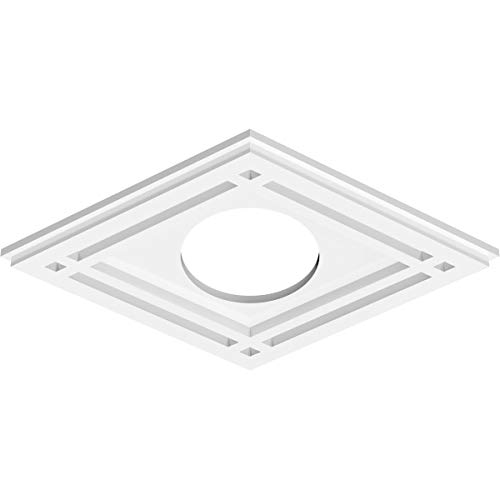 Image of Ekena Millwork CMP18X12DD-05000 Diamond Architectural Grade PVC Contemporary Urethane Ceiling Medallions 18 inchW x 12 inchH x 5 inchID x 6 1 /4 inchC x 1 inchP