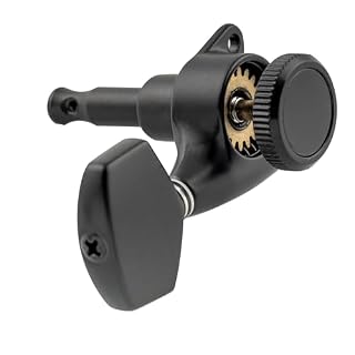 Musiclily Pro 3x3 Ratio 18:1 Guitare Mécaniques Bloquante Locking Tuners Boutons Gros Hex pour Guitare électrique/Acoustique Style LP, Noir – Image 7