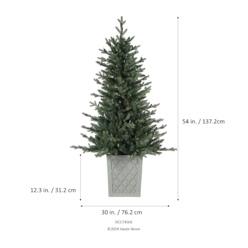 Haute-Decor-45-Foot-Barcelona-Blue-Spruce-Potted-Tree-with-Warm-White-LED-Lights-Cement-Gray-Patterned-Resin-Pot Haute Decor 45 Foot Barcelona Blue Spruce Potted Tree with Warm White LED Lights Cement Gray Patterned Resin Pot