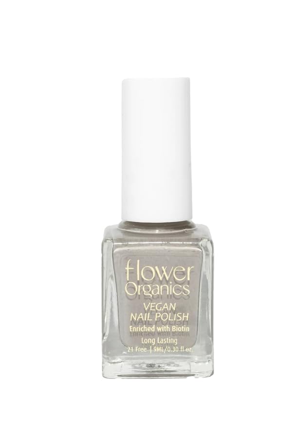 Flower Organics Vegan Nail Polish – Fanatic | Elegant Grey Shade with Subtle Shine | Biotin-Enriched & Long-Lasting | 9ml-image-48