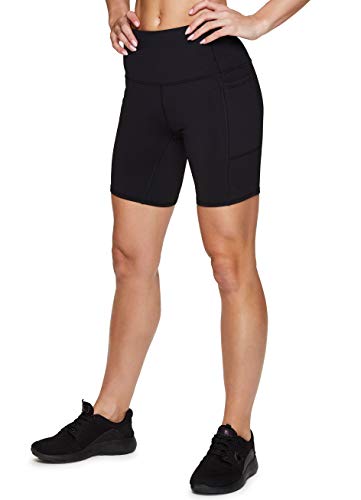 Rbx Women's Yoga Biker Short Running Bike Short With Pockets Black Solid 7-Inch S #TOP3