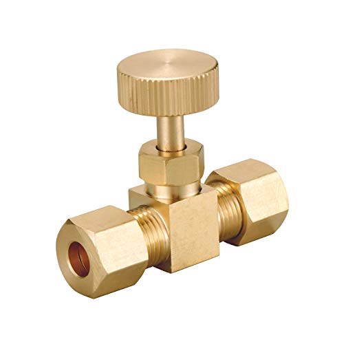 Minimprover Premium Brass Replacement Control Needle Valve 1/4" OD Compression X 1/4" OD Compression by Minimprover - Image 3