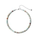 XIJIN Natural Stone Beaded Anklets for Women Handmade Beach Boho Turquoise Beads Ankle Bracelet Jewelry Gift for Her