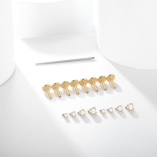 Xpircn 16G 18G Labret Jewelry Internally Threaded Lip Nose Piercing Studs Medusa Ashely Piercing Jewelry Tragus Earring Studs2