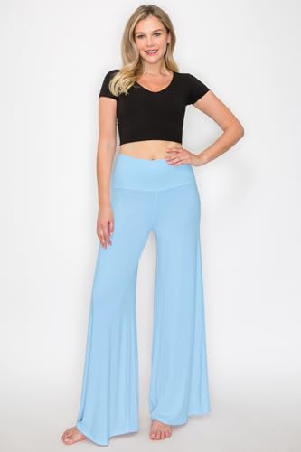 Women's Stretchy Wide Leg Palazzo Lounge Pants High Waist Palazzo Pants (S~XL)3