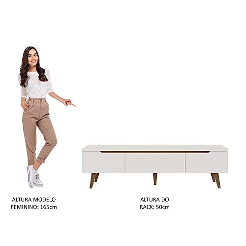 Rack para Tv até 75 Polegadas Madesa Reims 2 Portas 1 Gaveta - Branco