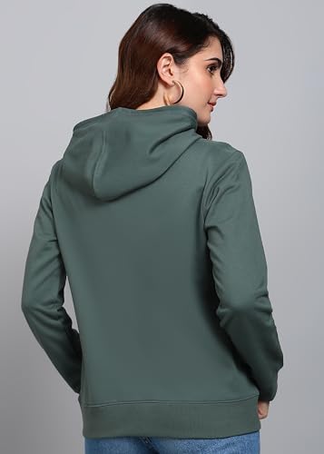 Image of Alan Jones Clothing Women's Solid Zipper Hooded Sweatshirt | Front Zip, Ribbed Hem, Lined Hood, Casual Winter Wear