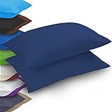 NatureMark Basic 2er Pack Kissenbezug 40x80 cm - 100% Baumwolle - hochwertige Qualität, Kissenhülle Kissenbezüge viele Farben ÖKO-TEX (40 x 80 cm, Navy blau)
