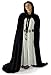 Artemisia Designs Unisex Hooded Velvet Cloak Medieval Renaissance Cape Ren Faire Cosplay, Floor Length (Black, One Size)