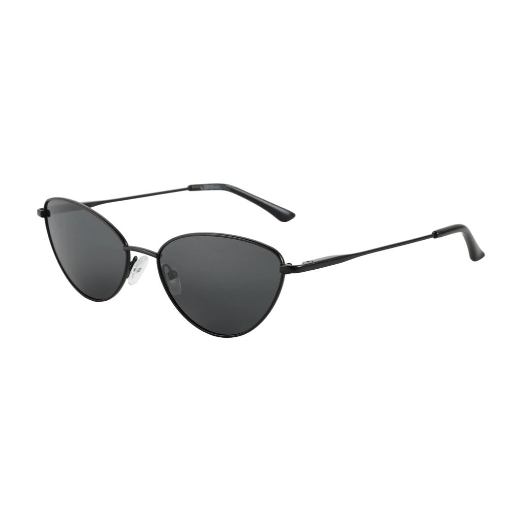 Occhiali da sole vintage piccoli a forma di occhio di gatto, alla moda, con montatura in metallo stretta, occhiali da sole polarizzati, protezione UV al 100% per donna