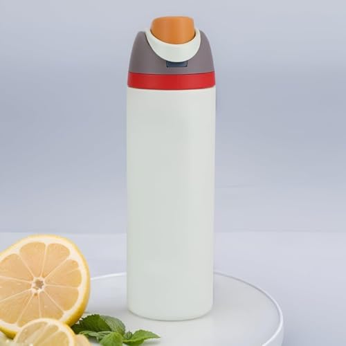 Image of LHOTSE FreeSip Gym Water Bottle with Straw & Spout | Leakproof Stainless Steel Sports Bottle for Workout, Fitness Training & Exercise Hydration (Grey, 960 ML)