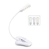 Rechargeable 7 LED Book Light, Easy Clip on Reading Lamp for Reading in Bed. 3 Brightness × 3 color, 2.1 oz Lightweight, Up to 70 Hours Reading. Perfect for Bookworm
