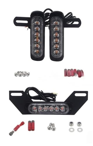 Luz de freno para motocicleta de 12V con doble función universal y soporte de matrícula