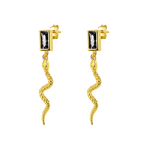 Boucles d'oreilles serpent argent sterling et zircone cubique pour femme