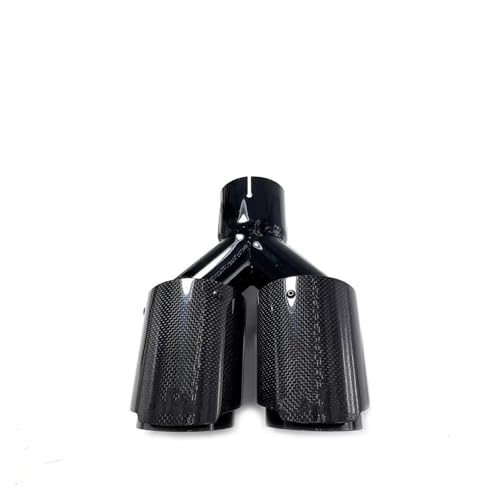 Embouts d'échappement voiture en carbone et acier noir 76-114mm