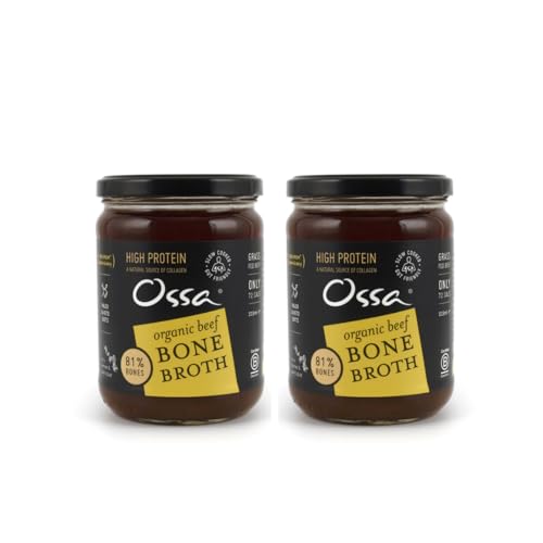Ossa Bone Broth – Beef, 100% Natural & High Protein | Gut Health & Digestion Support | Keto & Paleo Friendly | Preservative-Free | 515ml (Pack of 2)