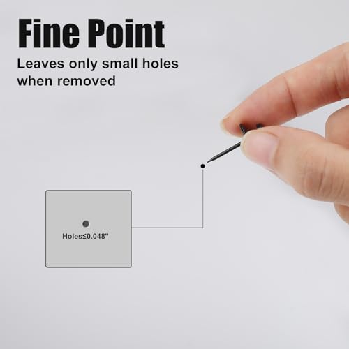 Image of 60Pcs Double Headed Picture Hanging Nails,Thumb Tacks for Wall,Small Head Hanging Nails Push Pins, for Drywall Cork Board Home Office Photo Decorations(Black)