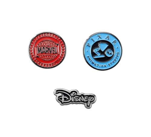 Kit 3 Pins Disney Marvel Pixar Esmaltados - Enamel Pins Colecionáveis - Broches Disney