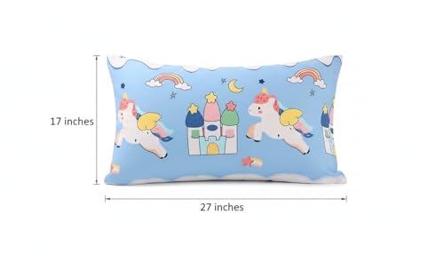 Image of Filymore Cute Star Unicorn Pillow Covers Pair of 2 Covers for Kids' Room, Girls, Boys | 240 TC Microfiber Soft & Skin Friendly Pillow Cases | Size (17 x 27 inch (SkyBlue and White).