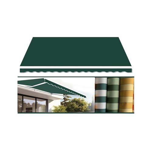Tela de repuesto impermeable para toldos retráctiles de patio, parasol personalizable para restaurantes y negocios (verde, 10 x 5 pies)