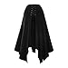 BXT Women's Medieval Corset High Waist Asymmetric Skirt Renaissance Role Play Skirt Halloween Cosplay Party Witch Costume