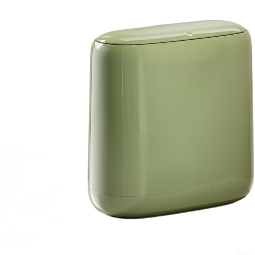 Cubo de basura para baño verde ovalado ideal para rincones estrechos