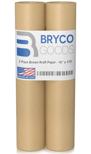 Bryco Goods (Pack of 2) Kraft Paper Roll - Brown - 18" x 2100" (175