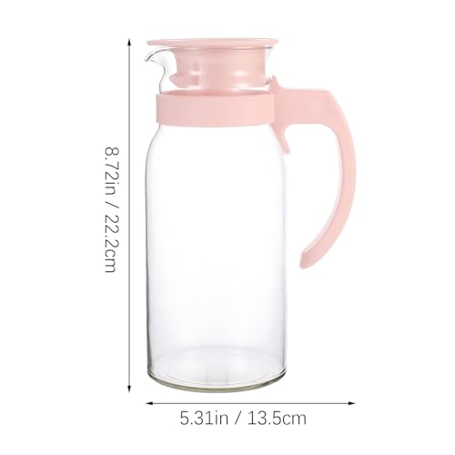 Botella de agua rosa de vidrio de cuarzo con boca ancha exclusiva 3