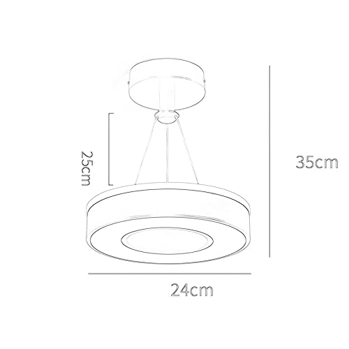 Lámpara colgante de anillo LED moderna e iluminación decorativa de pasillo con panel de metal 3