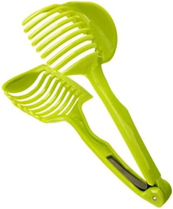 Tomato Slicing Holder, Uniform Slicing, Multifunctional Design, with Round Fruit Tong and Kitchen Cutting Aid Gadgets, for Lemon Egg Vegetables