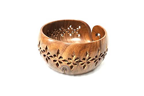 Wooden Yarn Bowl Knitting Holder Dispenser Handmade Crocheting Accessories Wool Holder #TOP3