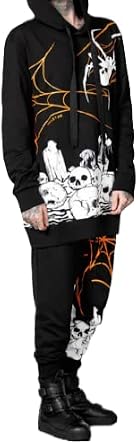 Killstar Pumpkin Reaper Hoodie Spider Graveyard Skull Webs Goth Punk- M Black