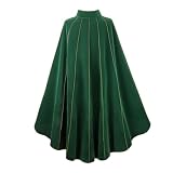 yolsun Women Medieval Stand Collar Cape Medieval Renaissance Cloak Vampire Cape Victorian Cloak for Halloween Cosplay (Vintage Green, 110CM/ 43.3")