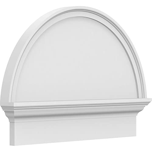 26"W x 19-3/4"H x 2-3/4"P Half Round Smooth Architectural Grade PVC Combination Pediment