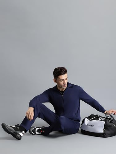 Image of hummel Promo Men's All weather Regular Fit Track Suit with Zipper and Pockets Comfortable Breathable Stretchable Soft Fabric For Everyday Use Ideal for Gym Training or Running Loungwear