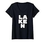 Mujer Laken Personalized Retro Girls Custom Laken Name Camiseta Cuello V