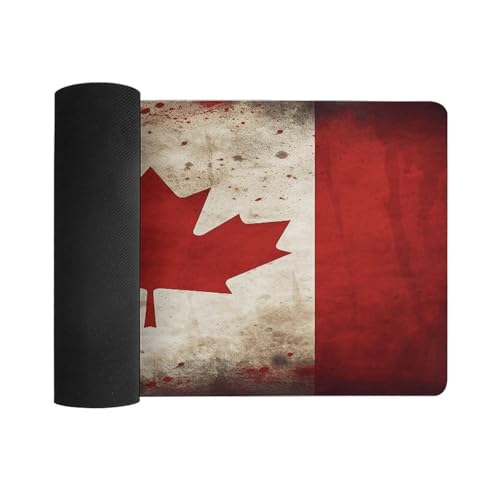 Retro Canada Flag Desk Mat Pad para Mouse Grande miniatura 3