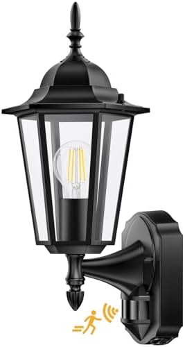 Lamomo Motion Sensor Outdoor Lights, Upgrade Dusk to Dawn Exterior Light Fixture Wall Mounted, 100% Anti-Rust Aluminum Waterproof Porch Lights for Patio Front Door Garage
