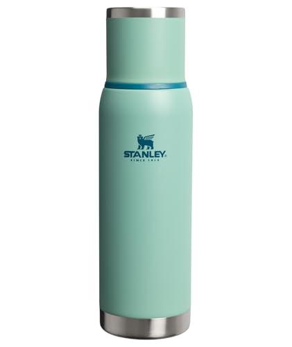 Image of Stanley Adventure-To-Go Vacuum Bottle 1.1 qt | Wide Mouth with Leakproof Cup Lid | Keep Drinks Hot or Cold | Packable for Travel | Insulated Stainless Steel Thermal Bottle | BPA-Free | Spring Green