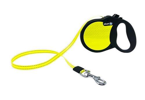 Alcott Reflective Retractable Leashes, Small, Neon Yellow